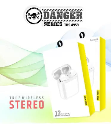 VJT U&I TWS-4959 Danger Series Earbuds with Mic,Touch Sensor Bluetooth Headset (White, True Wireless) VJT U&I TWS-4959 Danger Series Earbuds with Mic,Touch Sensor Bluetooth Headset (White, True Wireless)